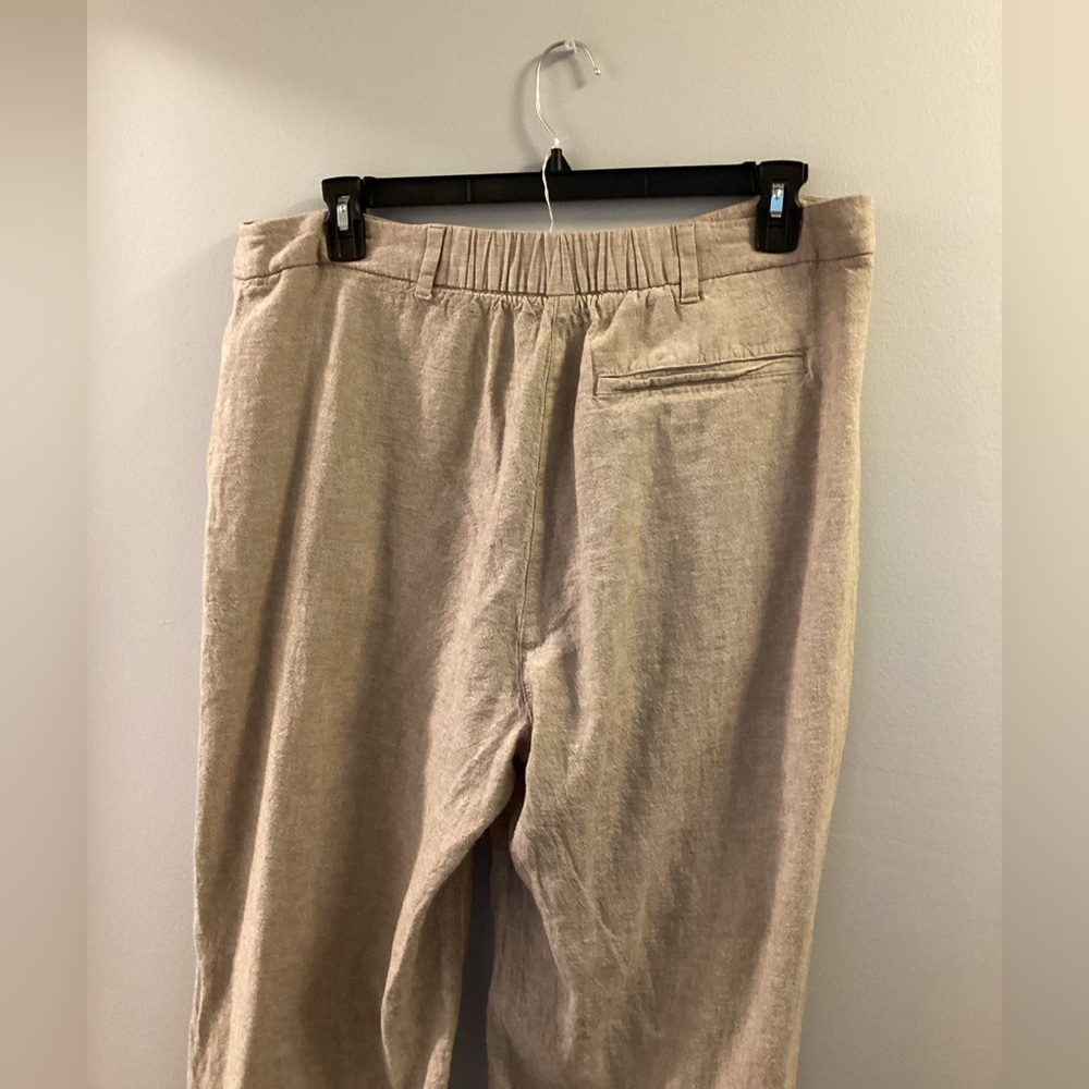 Old Navy linen blend Taylor wide leg trouser light tan Woman’s size XL - Picture 6 of 15